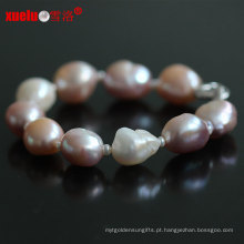 13-15mm Natural Freshwater Big Baroque Pearl Bracelets Jóias para Mulheres